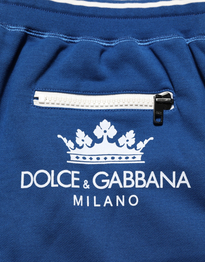 Dolce & Gabbana Blauwe Bermuda Sweatpants Shorts van Katoenmix
