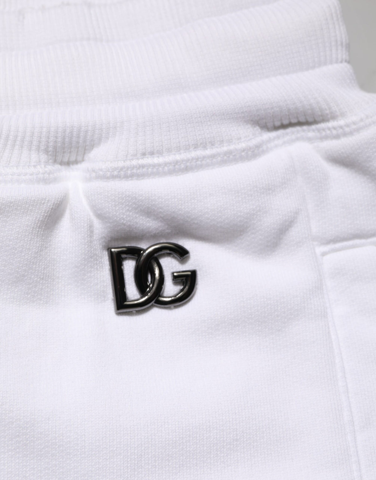Shorts Bermuda en coton blanc déchiré Dolce &amp; Gabbana