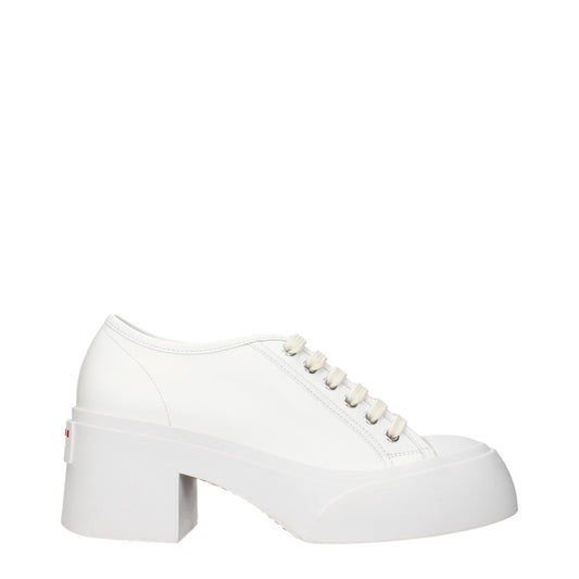 Sneakers à plateforme en cuir blanc de Marni