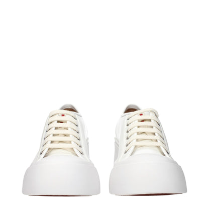 Sneakers à plateforme en cuir blanc de Marni