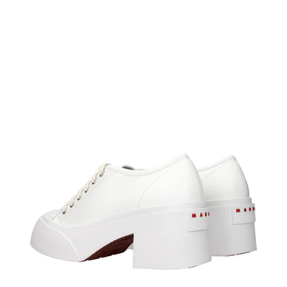 Sneakers à plateforme en cuir blanc de Marni