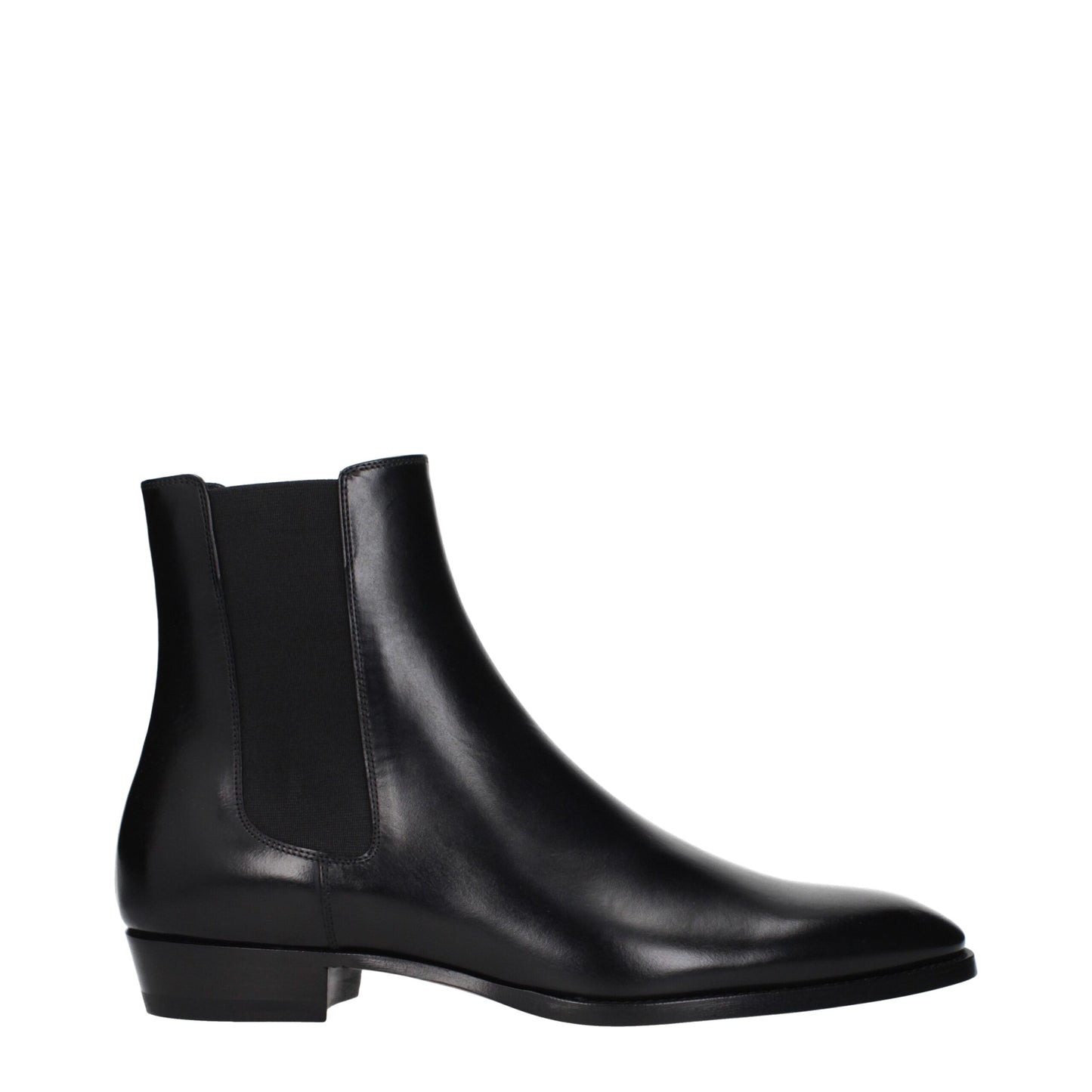 Bottes de cheville en cuir noir de Céline