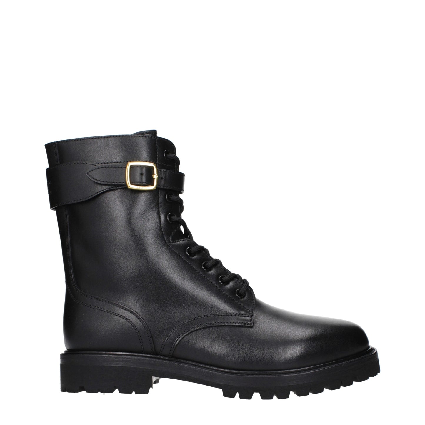 Bottes de cheville en cuir noir de Céline