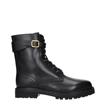 Bottes de cheville en cuir noir de Céline