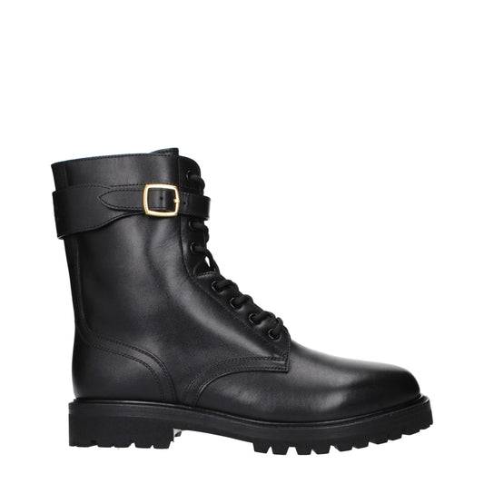Bottes de cheville en cuir noir de Céline