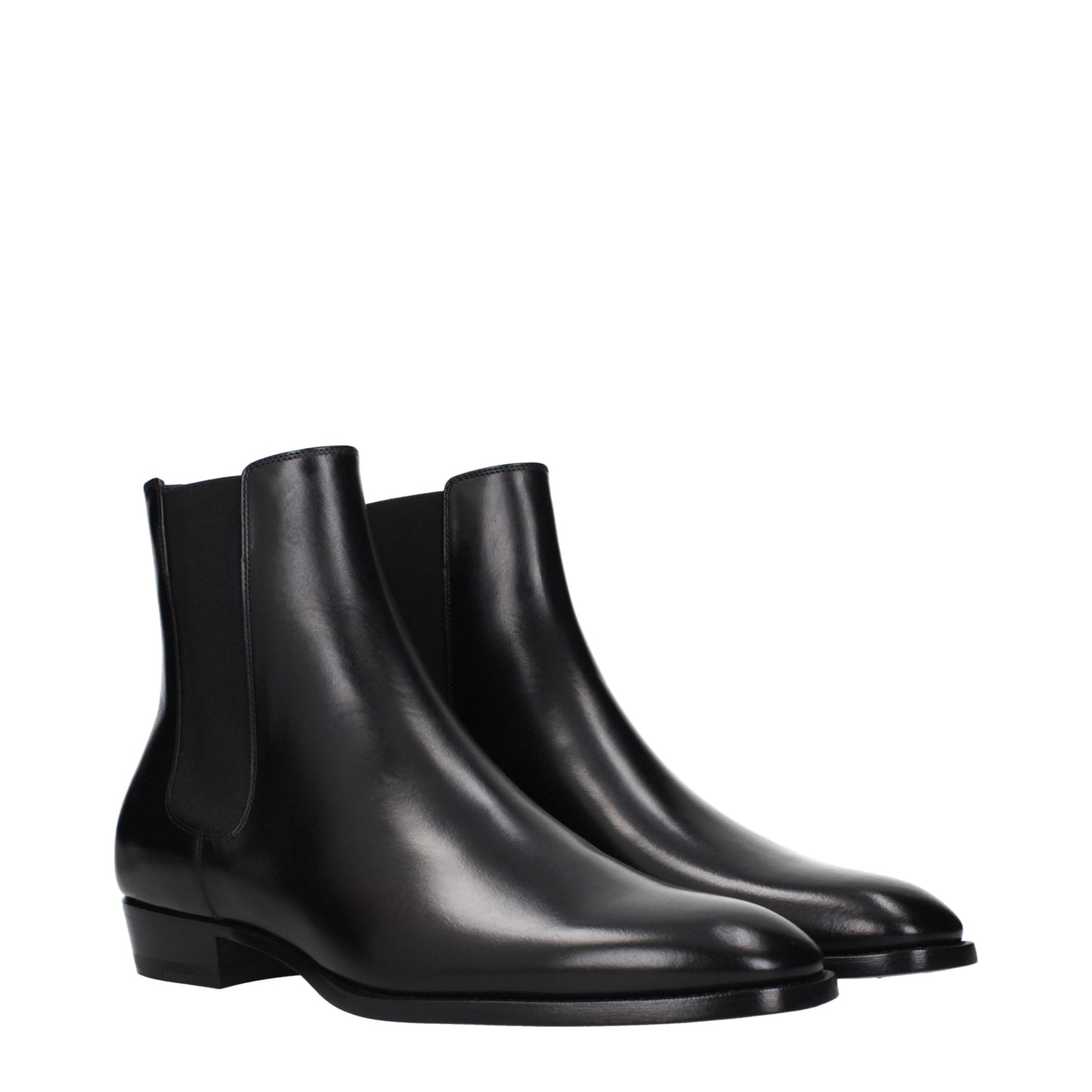 Bottes de cheville en cuir noir de Céline