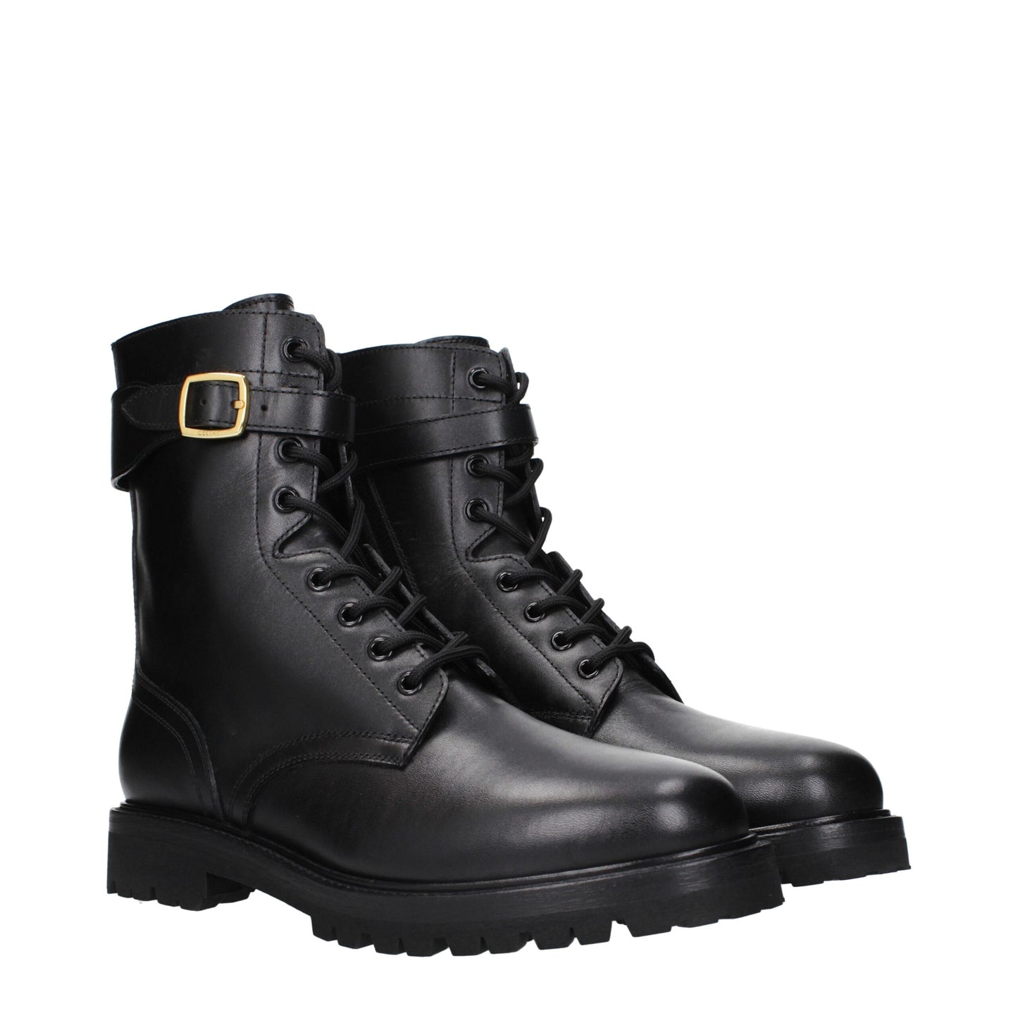 Bottes de cheville en cuir noir de Céline