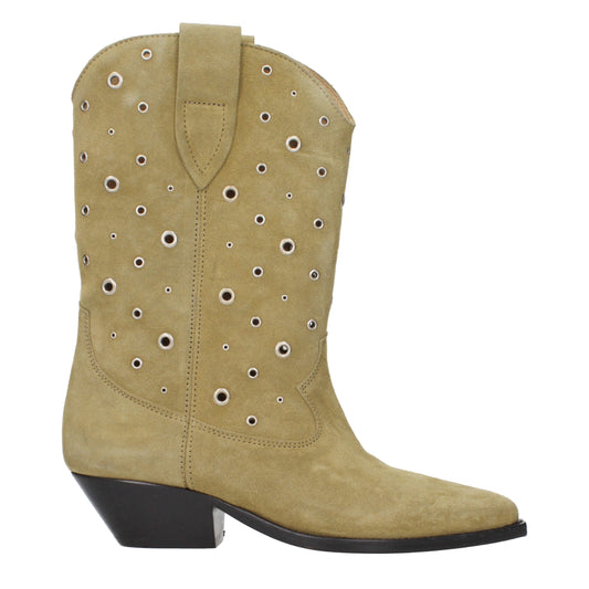 Bottes de cheville en cuir beige d'Isabel Marant