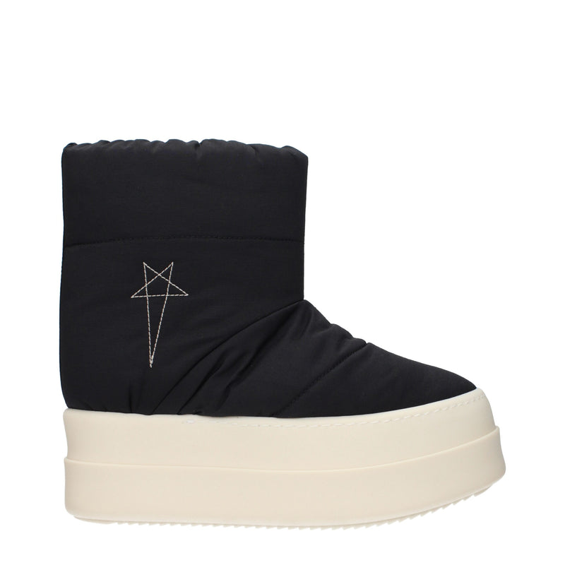 Rick Owens Black Fabric Ankle Boots - Luxury Women's Footwear