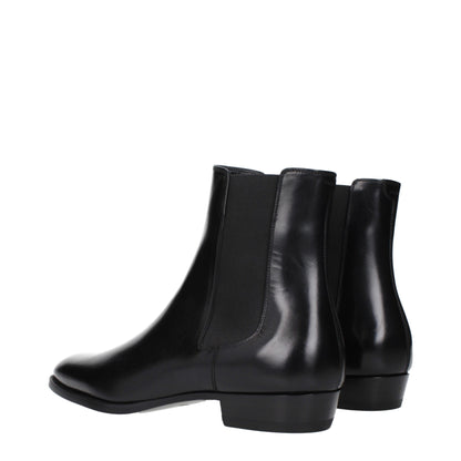 Bottes de cheville en cuir noir de Céline