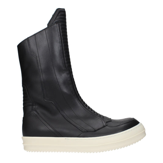 Bottes de cheville en cuir noir de Rick Owens