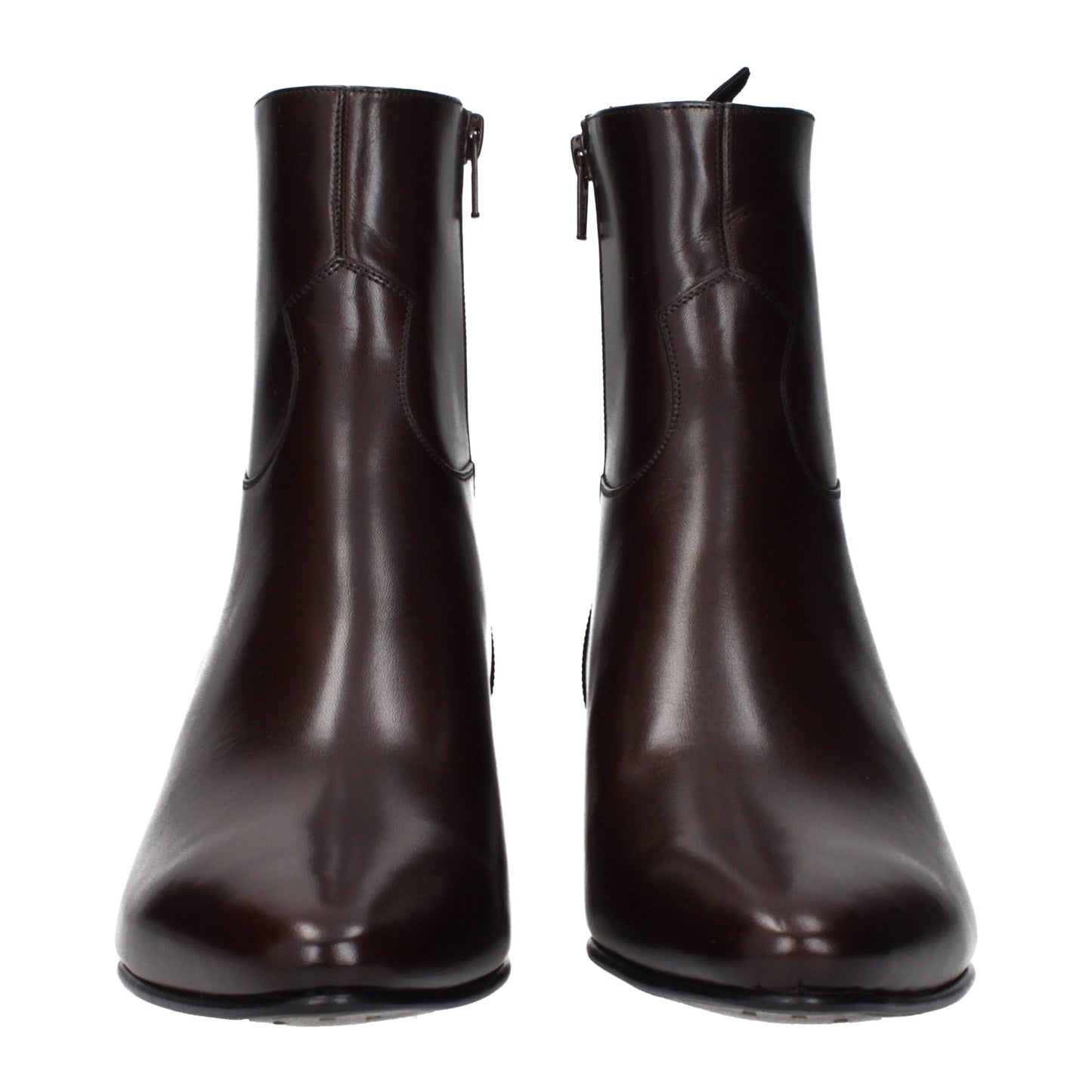Bottes courtes en cuir rouge de Céline