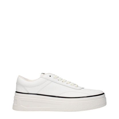 Sneakers à plateforme en cuir blanc de Jil Sander