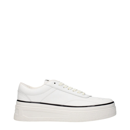 Sneakers à plateforme en cuir blanc de Jil Sander