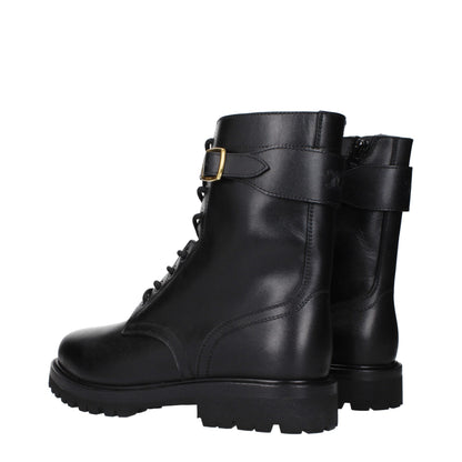 Bottes de cheville en cuir noir de Céline