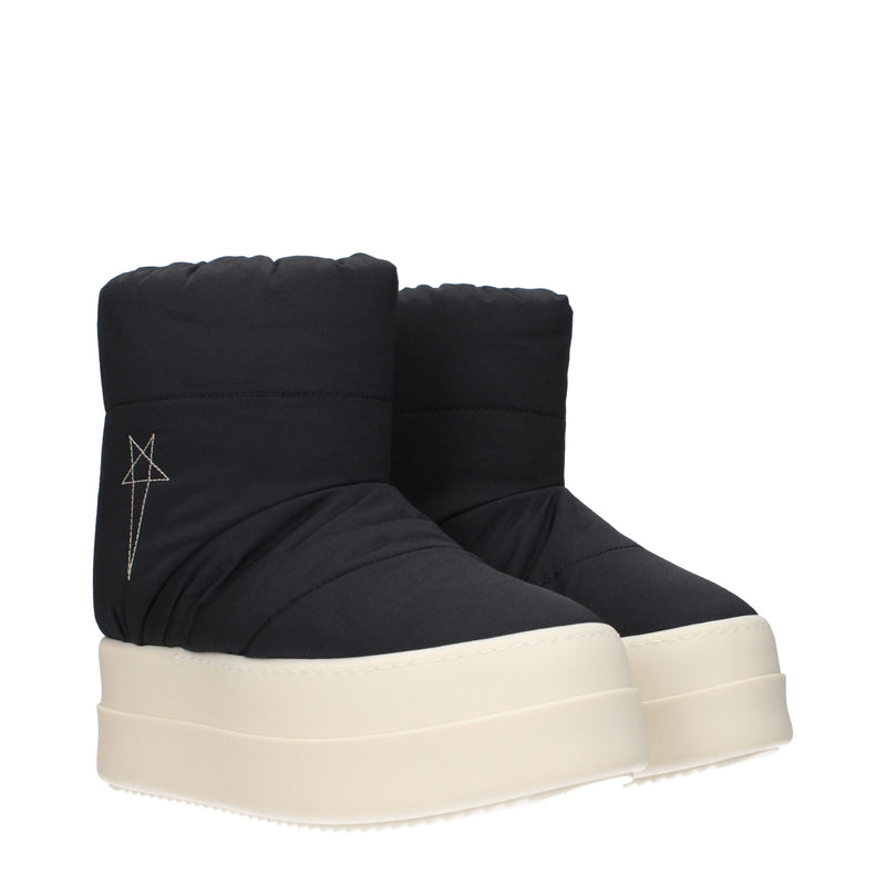 Rick Owens Black Fabric Ankle Boots - Luxury Women's Footwear