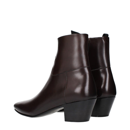 Bottes courtes en cuir rouge de Céline