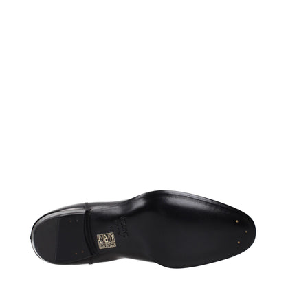 Bottes de cheville en cuir noir de Céline