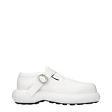 Jil Sander White Leather Slip-On Loafers for Women