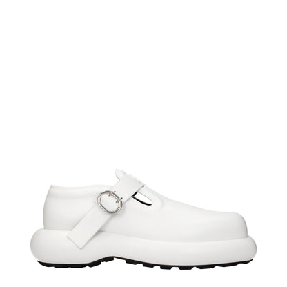Mocassins à enfiler en cuir blanc de Jil Sander
