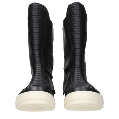Bottes de cheville en cuir noir de Rick Owens