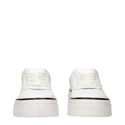 Sneakers à plateforme en cuir blanc de Jil Sander