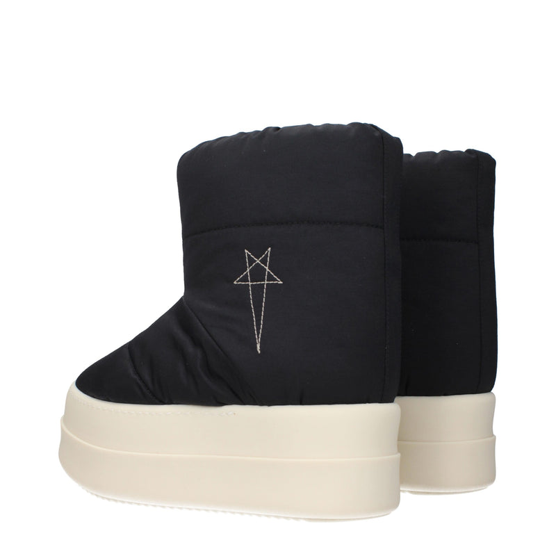 Rick Owens Black Fabric Ankle Boots - Luxury Women's Footwear