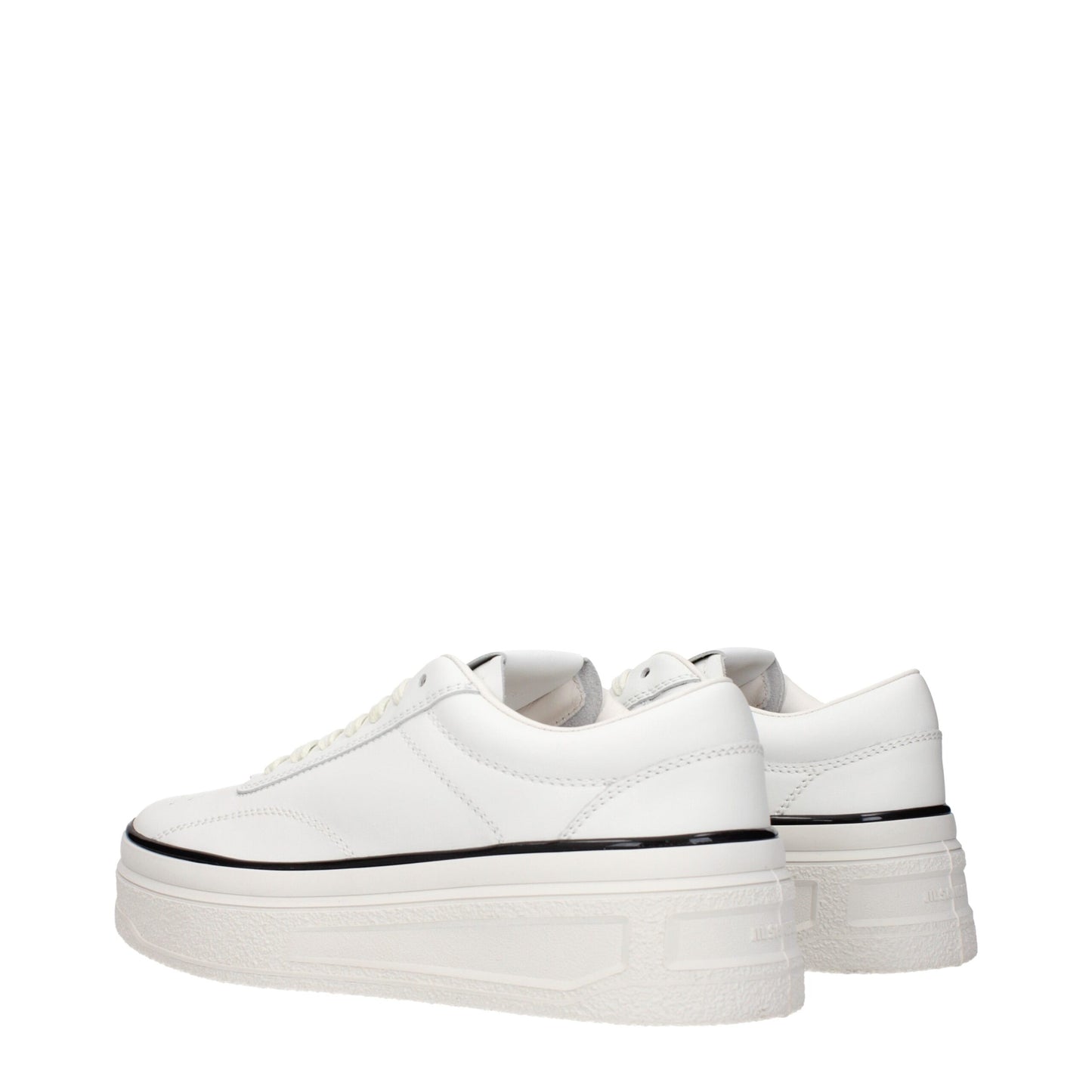 Sneakers à plateforme en cuir blanc de Jil Sander
