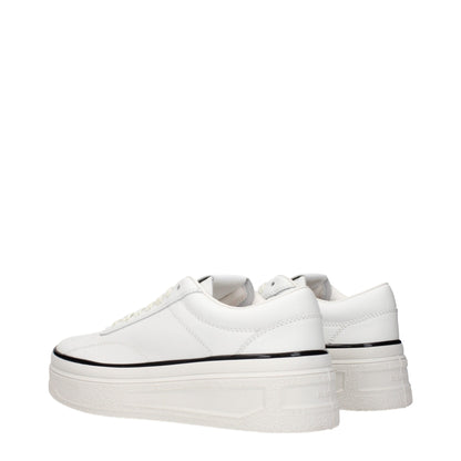 Sneakers à plateforme en cuir blanc de Jil Sander