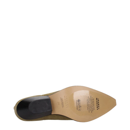 Bottes de cheville en cuir beige d'Isabel Marant