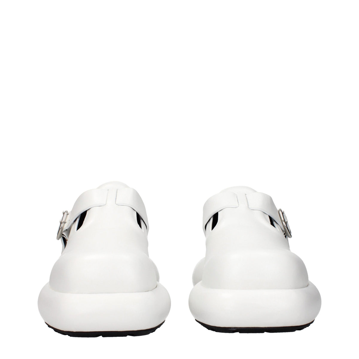 Jil Sander White Leather Slip-On Loafers for Women
