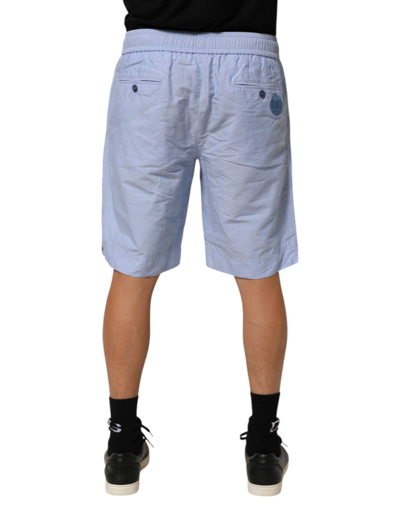 Dolce &amp; Gabbana lichtblauwe linnen bermudashorts met middelhoge taille voor heren