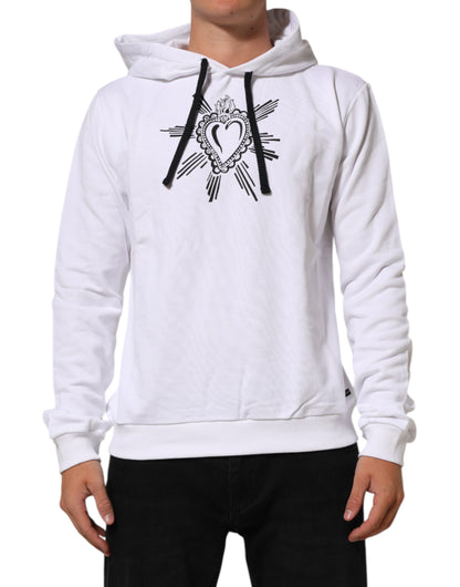 Dolce &amp; Gabbana wit sweatshirt met capuchon en het symbool van het Heilig Hart