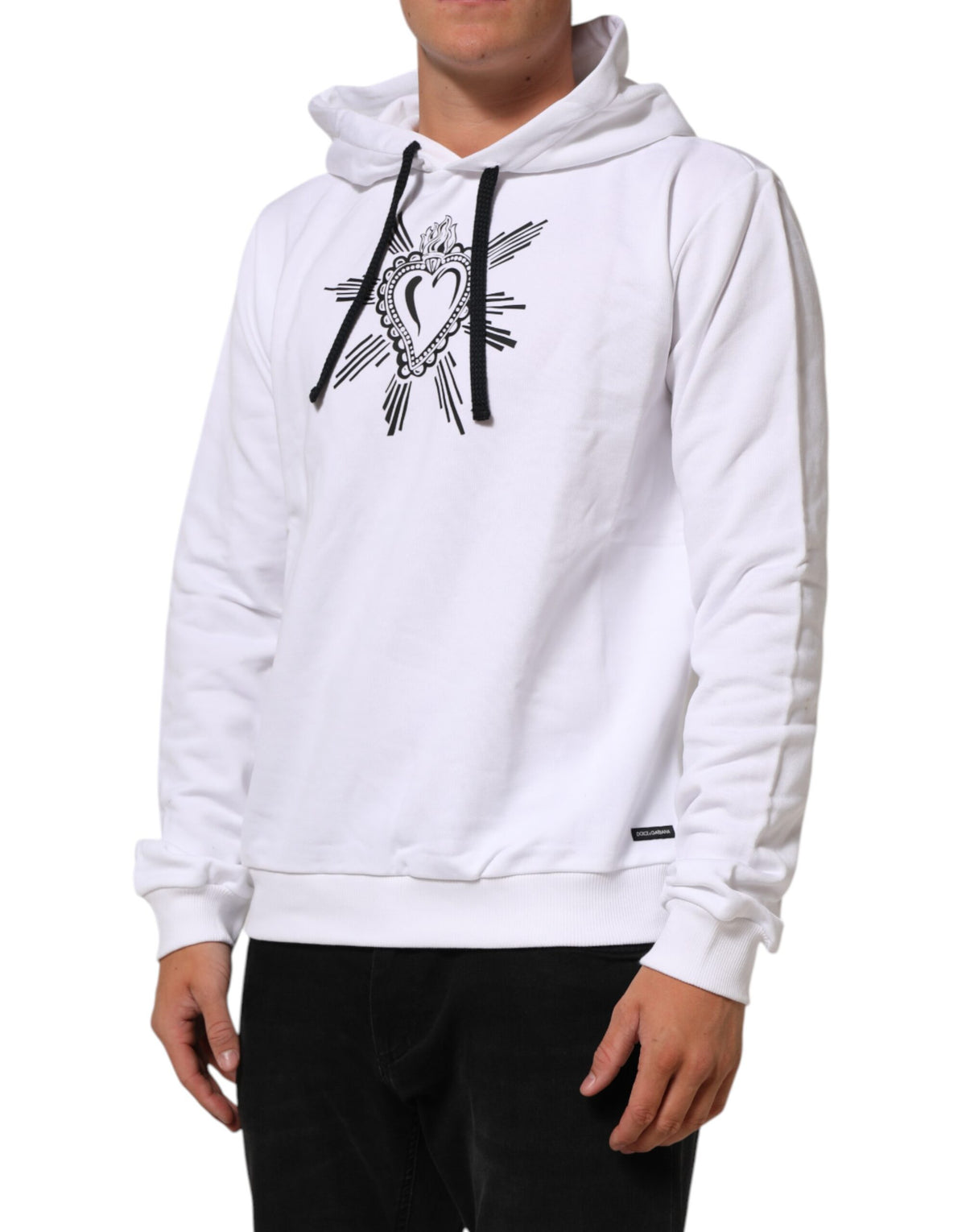 Sweat à capuche blanc à motif Sacré-Cœur de Dolce &amp; Gabbana
