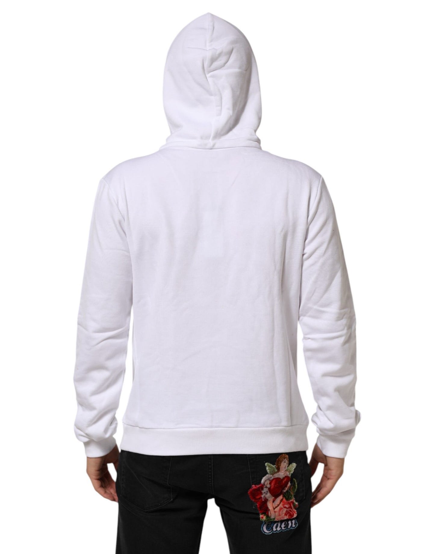 Dolce &amp; Gabbana wit sweatshirt met capuchon en het symbool van het Heilig Hart
