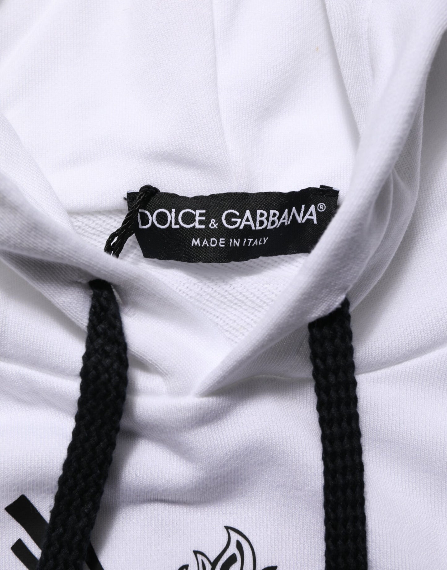 Dolce &amp; Gabbana wit sweatshirt met capuchon en het symbool van het Heilig Hart