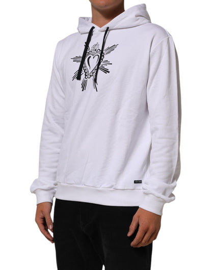Dolce &amp; Gabbana wit sweatshirt met capuchon en het symbool van het Heilig Hart