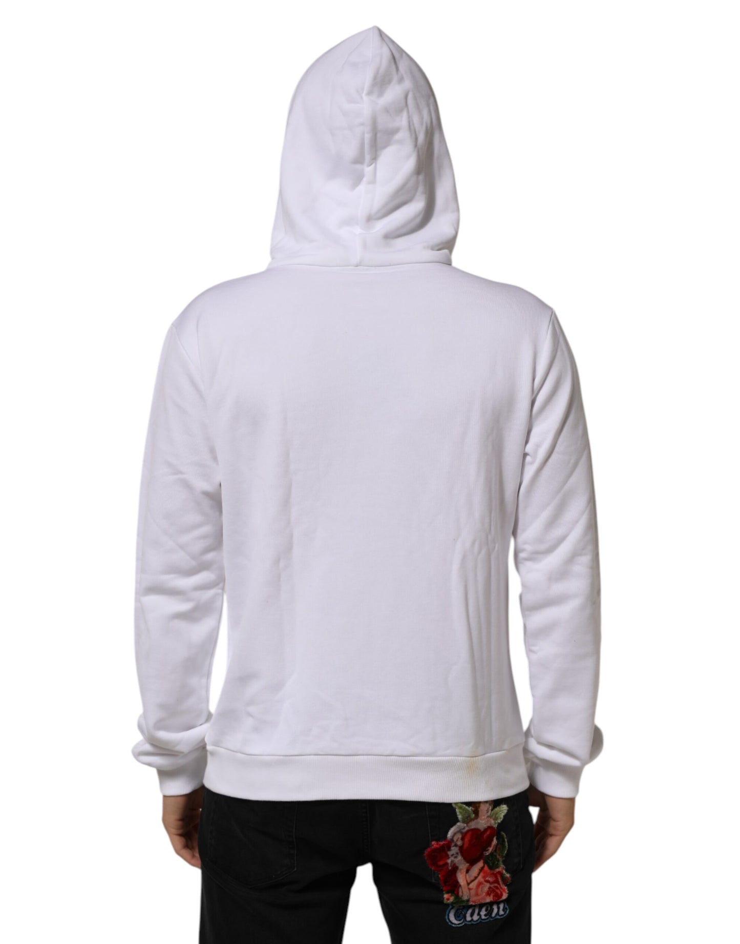 Dolce &amp; Gabbana wit sweatshirt met capuchon en het symbool van het Heilig Hart