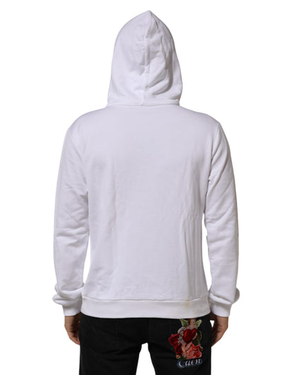 Dolce &amp; Gabbana wit sweatshirt met capuchon en het symbool van het Heilig Hart