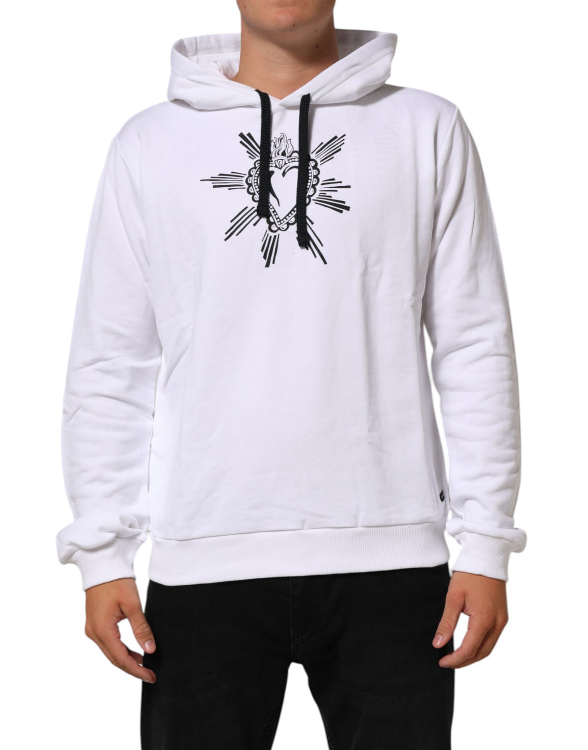 Sweat à capuche blanc à motif Sacré-Cœur de Dolce &amp; Gabbana