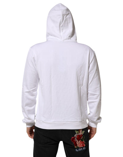 Dolce &amp; Gabbana wit sweatshirt met capuchon en het symbool van het Heilig Hart