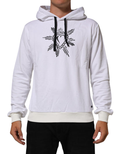 Dolce &amp; Gabbana wit sweatshirt met capuchon en het symbool van het Heilig Hart