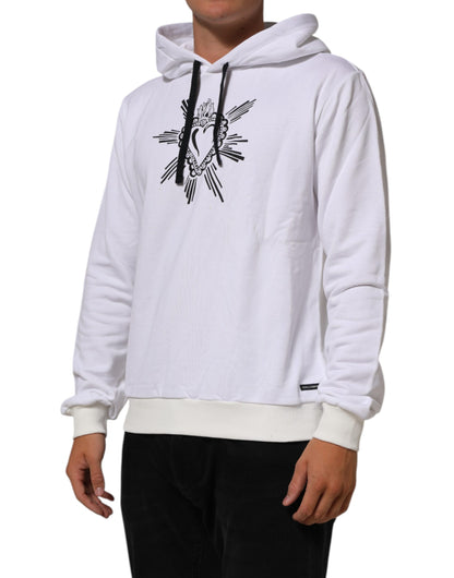 Dolce &amp; Gabbana wit sweatshirt met capuchon en het symbool van het Heilig Hart