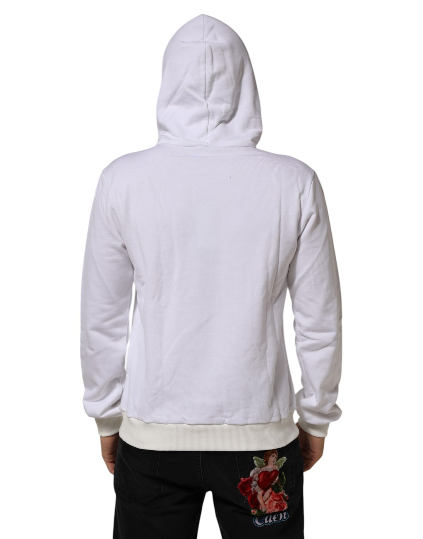 Dolce &amp; Gabbana wit sweatshirt met capuchon en het symbool van het Heilig Hart