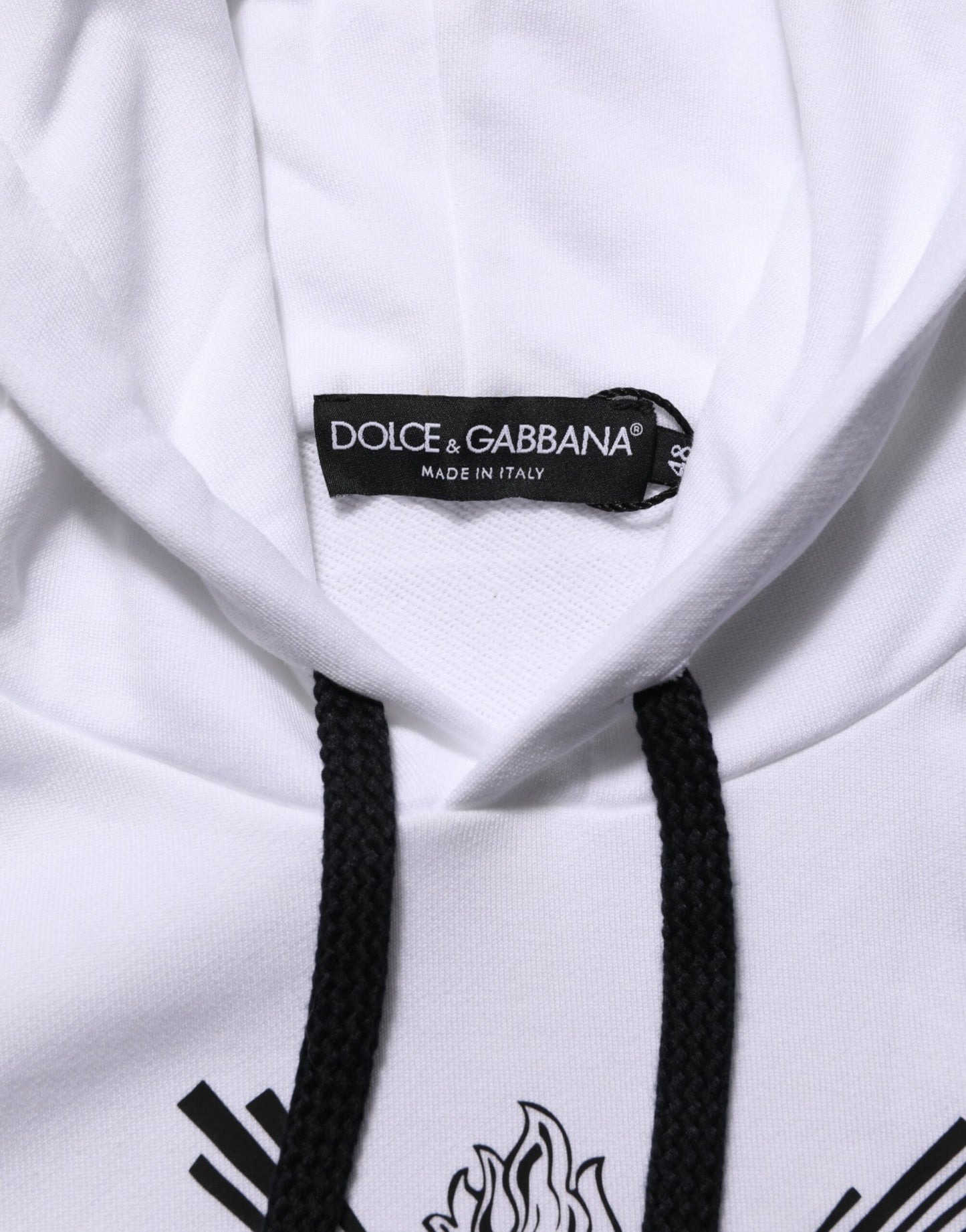 Dolce &amp; Gabbana wit sweatshirt met capuchon en het symbool van het Heilig Hart
