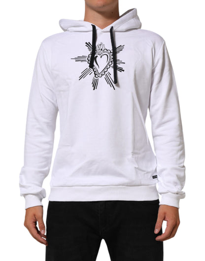 Dolce &amp; Gabbana wit sweatshirt met capuchon en het symbool van het Heilig Hart