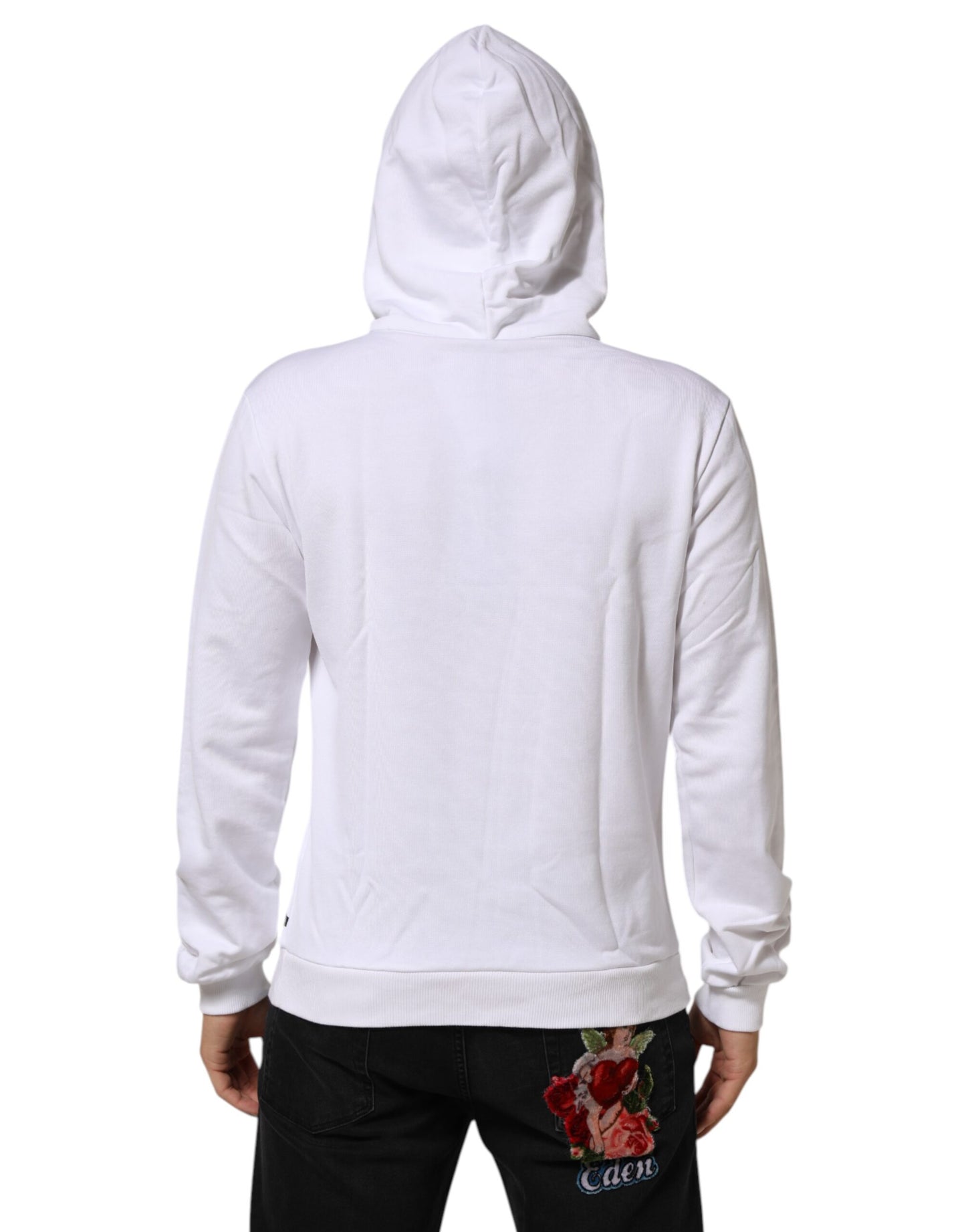 Dolce &amp; Gabbana wit sweatshirt met capuchon en het symbool van het Heilig Hart