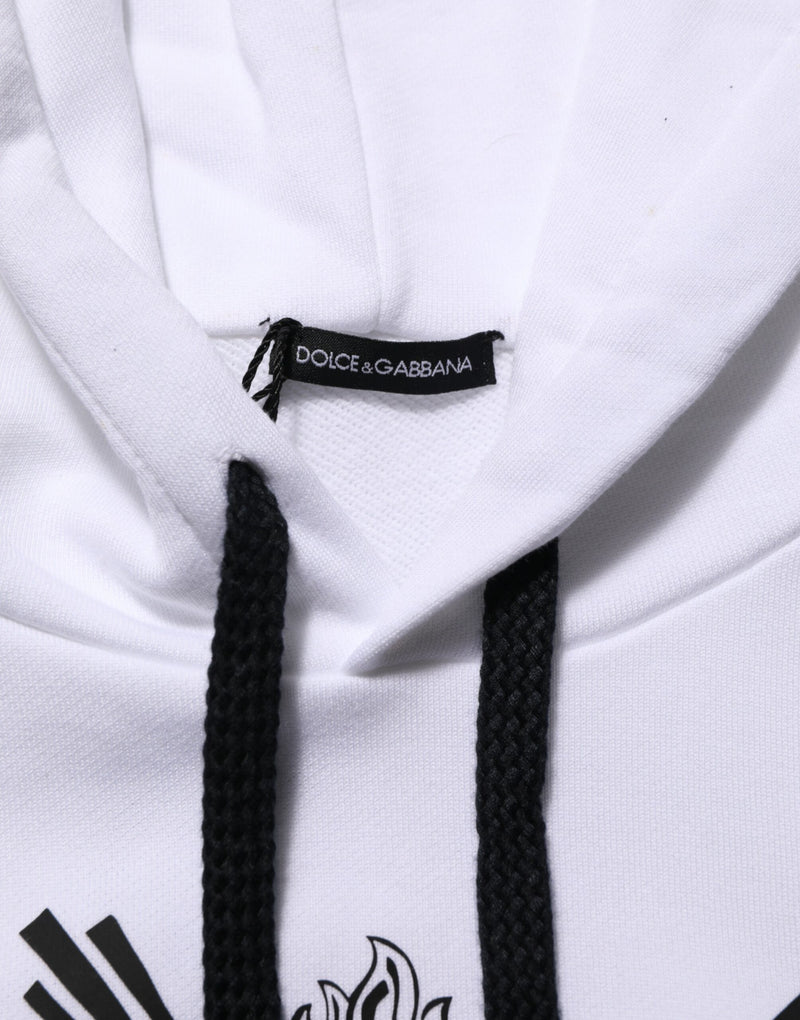 Dolce & Gabbana White Sacred Heart Hooded Sweatshirt Sweater