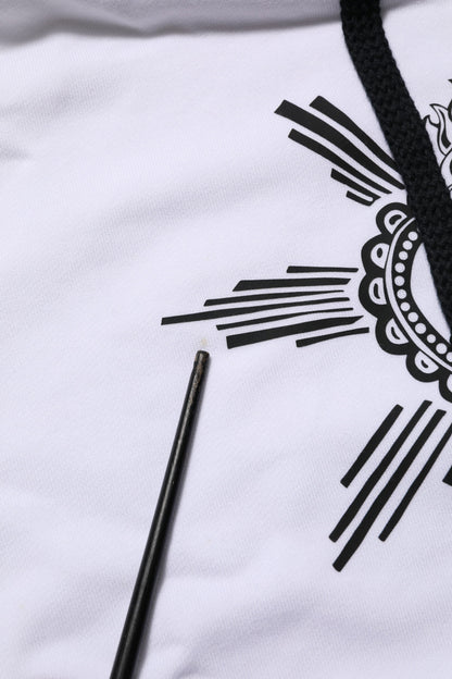 Dolce &amp; Gabbana wit sweatshirt met capuchon en het symbool van het Heilig Hart