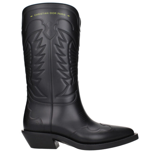 Bottes en coton noir Christian Dior